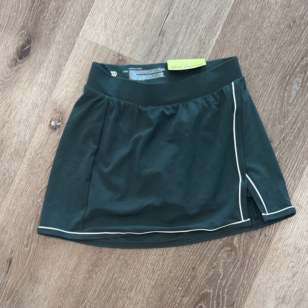 all in motion Girls Dark Green Athletic Skort with White Piping